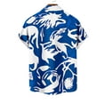thumbnail image 4 of Savings SSAAVKUY Floral-Vibes Fashion-Print Hawaii Colorful Stylish-Shirt Casual Suits Standard-Fit Button Up Vacation Beach Shirts Blue M, 4 of 4