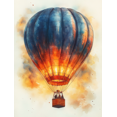 thumbnail image 1 of Qisvanset 12x16 Inch Blue Hot Air Balloon Watercolor Canvas Wall Art, Cartoon Travel Art Kids Room Home Decoration, 1 of 8