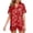 Red, variant on HOWPAY Womens Pajama Sets Valentine'S Day Heart Printed Short Sleeve Button Up Tops with Shorts Pj Sets Fall Winter Warm Soft 2 Piece Sleepwear Black L