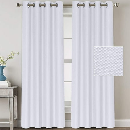 Xisobo Linen Blackout Curtains 108 Inches Long For Bedroom Living Room Thermal Insulated Grommet Curtain Ds Primitive Textured Burlab Effect Window Dries 2 Panels Pure White Canada Xisobo Linen Blackout Curtains 108, Curtains 108 Inches Long