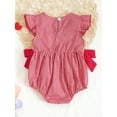 thumbnail image 3 of ZINTAOZT My 1st Valentines Day Baby Girl Outfit Plaid Bubble Romper Heart Embroidery Jumpsuit Cute Spring Clothes 0-18M, 3 of 7
