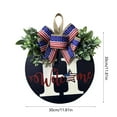 thumbnail image 2 of 4th of July Welcome Sign for Front Door Decoration,11.8 Inches Round Wood Wreaths Hanging Welcome Sign for Independence Day,Patriotic Wreath Hangers with Green Plants and Bow for Memorial Day, 2 of 6
