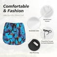 thumbnail image 6 of Lsque Blue Butterflies Printed Women's Running Shorts with Liner Pockets,Elastic Quick Dry Workout Athletic Gym Yoga Shorts,Womens High Waist Shorts-, 6 of 9