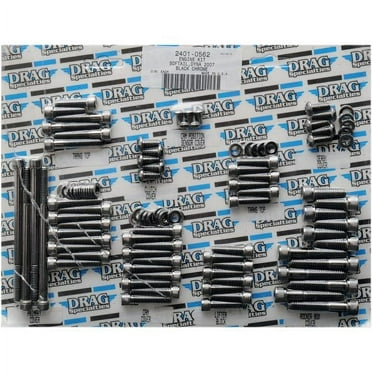 Drag Specialties 2401-0576 Cam Cover Black Chrome Socket-Head Bolt Set - Knurled