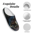 thumbnail image 5 of Kdxio Wild Blue Cool Dragon Women's Men's Slippers Plush Slip-On House Slipper for Winter Indoor Soft Cushion Non-slip Fluffy Slides Slippers-11, 5 of 7