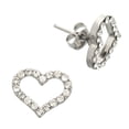 thumbnail image 1 of Gemmed Hollow Heart Stud Earrings, 1 of 1