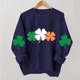 thumbnail image 5 of Suéteres de Manga Larga de Mujer con Cuello Redondo Impreso Suelto Casual para la Fiesta Del Día de San Patricio Y el Uso Diario, 5 of 6