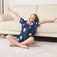 thumbnail image 5 of Silky Satin Kids' Pajama Set Breathable & Smooth Unisex Button-Down Pajamas Cats in Space Suits, 5 of 8