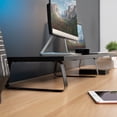 thumbnail image 5 of VIVO Black Wood 39" Wide Desktop Stand Ergonomic TV Monitor Riser Desk Organizer, 5 of 9