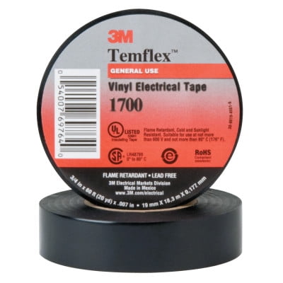 Temflex™ Friction Tape, 3/4 in X 60 Ft, 13 Mil, Black