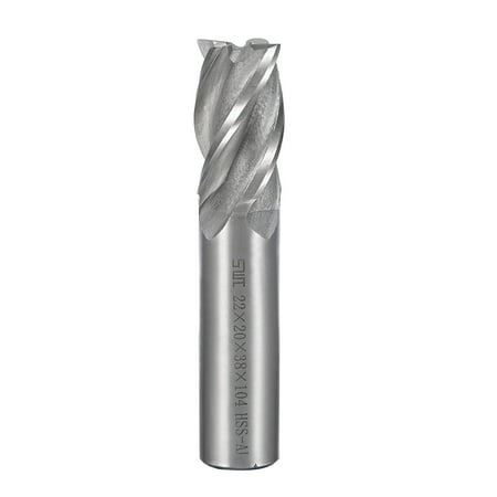 

HSS-AL 4 Flute Straight End Mill Cutter CNC Router Bit 22 x 20 x 38mm