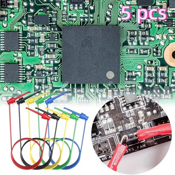 CCF Test Hook Clips Silicone Test Leads Dual IC Hooks for Electronic Testing 5 Pack  ﻿