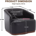 thumbnail image 2 of BISHE Swivel Accent Chair,Comfy Boucle Barrel Chair, 360 Degree Swivel Club Chair, Leisure Reading Arm Chair for Living Room, Nursery Bedroom (PU Black), 2 of 8
