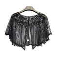 thumbnail image 2 of Zhaomeidaxi Women Shawl Wraps Sequin Beaded Evening Cape Bridal Shawl Cover Up,Cape Crochet Lace All-match Mesh Summer Beaded Sequin Shrug Flapper Dress Shawl for Party, 2 of 4