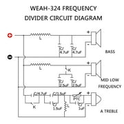400W 3 Way Audiophiles Speaker Crossovers Filters with Adjustable Treble and Bass Frequency Divider Distributor