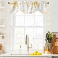 thumbnail image 3 of Yellow Floral Art Tie Up Valance Curtains for Windows, Kitchen Curtains Window Treatments, Watercolor Botanical Spring Flowers Short Window Shades Valances for Bedroom Bathroom Cafe 54"x18", 3 of 8