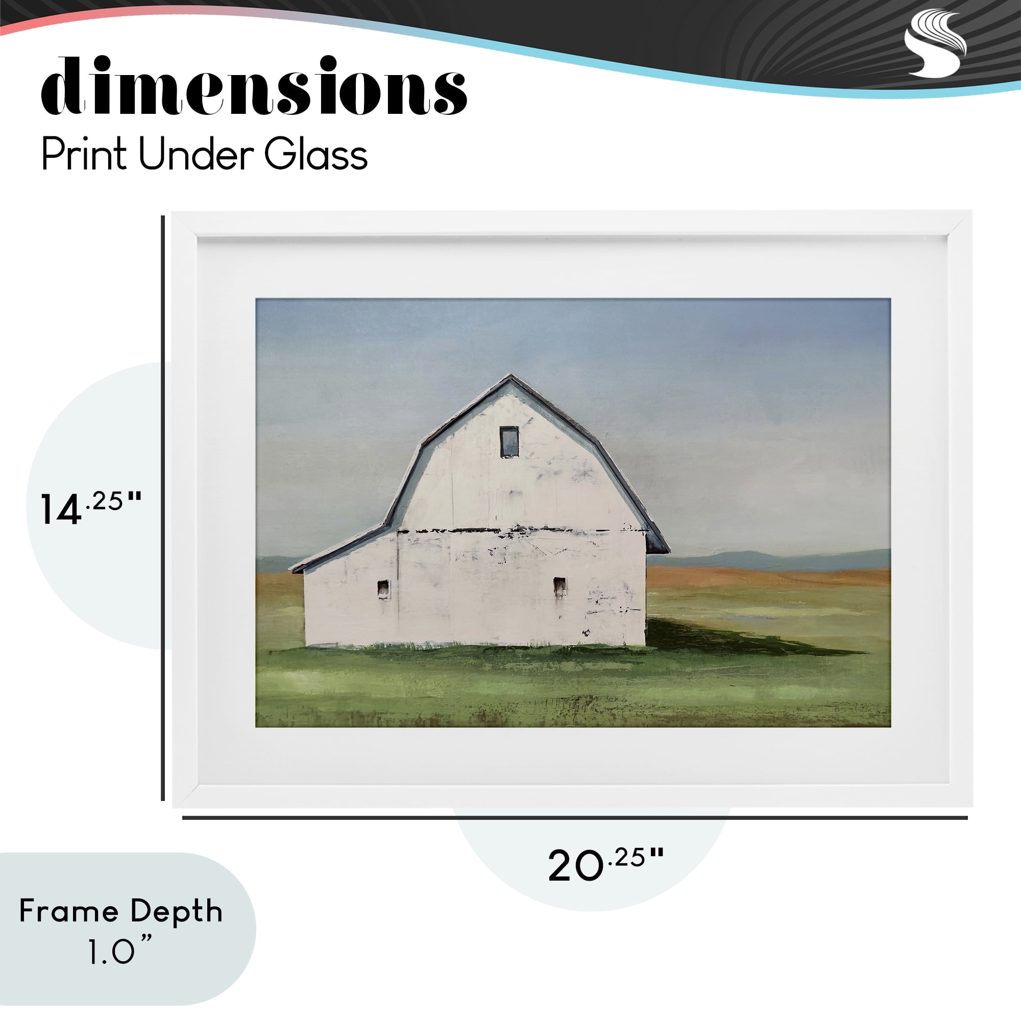 Stupell Industries Weathered and Wise Barn White Framed Print Under Glass, design by Max Maxx