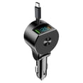 thumbnail image 1 of Cargador de Coche con Cable Retráctil y Pantalla Digital Compatible con para Carga Rápida PD30W Carga Superrápida 3 en 1, 1 of 5