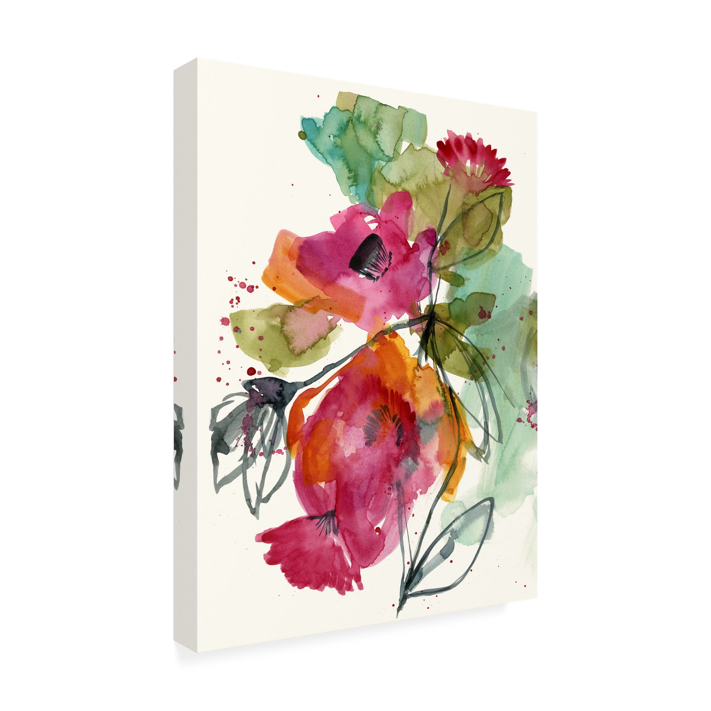 Jennifer Goldberger 'Flower Party I' Canvas Art