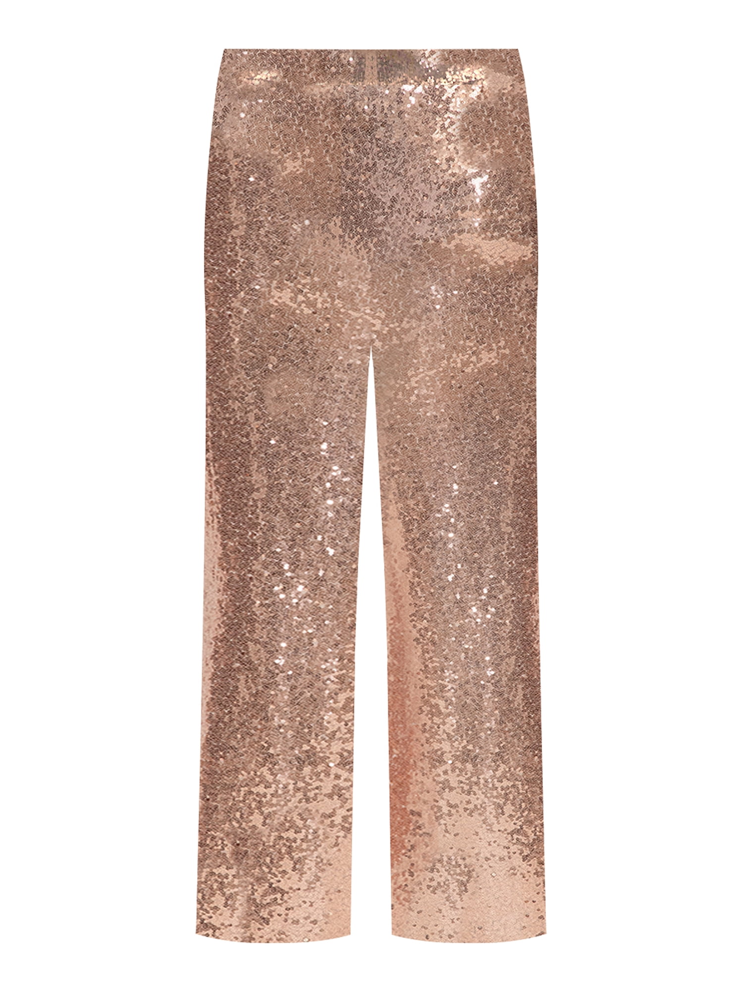 ELOQUII Elements Women's Plus Size Flare Leg Sequin Pants, 30.5” Inseam