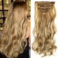thumbnail image 1 of Typpkmm 7 Unids/Set 16 Clips ExtensióN De Cabello Negro Largo Liso Pelo Natural Ombre Peluca Fibra Resistente Al Calor Para Peinado De Mujer, 1 of 7