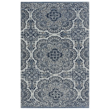 RugSmith Blue Medallion Anti-Fatigue Kitchen Mat, 20" x 36"