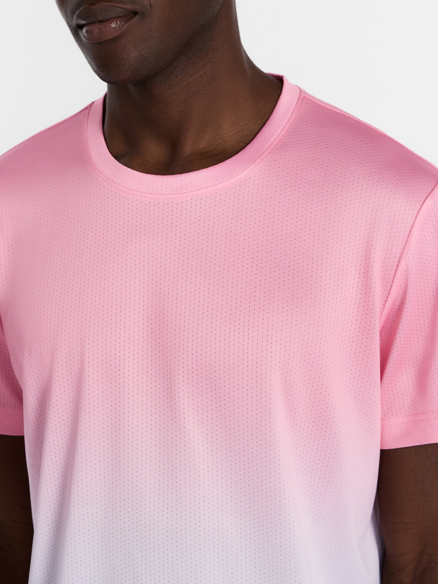 Athletic Works Men's and Big Men's Active Ombre Perforated Mesh Performance Tee Shirt, Sizes XS-5XL
