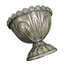 IBASETOY Vintage Metal Planter Pot Round Iron Flower Container for Garden 1Pack