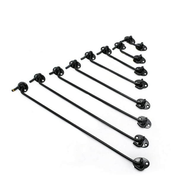 Window Eye Switch Anti-rust Convenient Cabinet Hook Multi-functional Black Silent Catch Holder with Screws Gate Showcase Black 4inch
