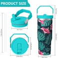 thumbnail image 4 of 30 Oz Tumbler Tropical Leaves Tumbler with Lid and Straw, Birthday Gift Cup for Friend Women Men Coffee Travel Mug Thanksgiving Day Halloween Christmas Gift Water Bottle, 4 of 7