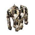 thumbnail image 1 of Mens PREMIERE Long Sleeve Button Down Dress Shirt White Gold Leaf Abstract, 1 of 3