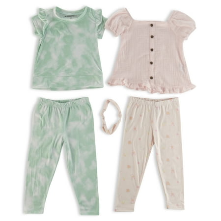 

Nannette Toddler Girl 4Pc Mix and Match Set W/Headband Size 2T-4T