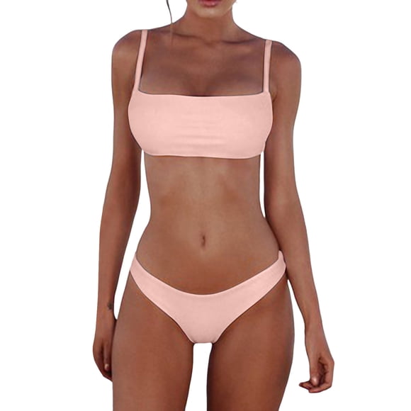 Maillot de Bain Bikini Deux Pièces pour Femmes, Bikini Aguichant Rehausseur Preppy, Maillot de Bain Brésilien, Tenue de Plage