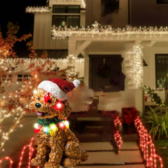 Riforla New Christmas Holiday Yard Decoration Garden Grass Decoration Cute Puppy Wooden Card Outdoor Yard Holiday Decoration Fashionable and Unique Holiday Atmosphere Decoration Card Slot B