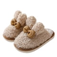 thumbnail image 2 of Zapatillas de algodón con lazo y orejas de conejo para mujer en casa en invierno, suela suave antideslizante gruesa, peludas, lindas y atractivas, zapatillas de mujer para parejas en casa, 2 of 5