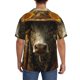 thumbnail image 3 of Fotbe Sunflower Cowboy Hat Cow Camisa Estampada de Manga Corta para Hombre, Casual de Verano, Estilo Playero, Sin Arrugas-Large, 3 of 5