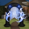 thumbnail image 2 of Halloween Inflatable Ghost Archway with Flickering Black Lights and Metallic Streamers, 2 of 6