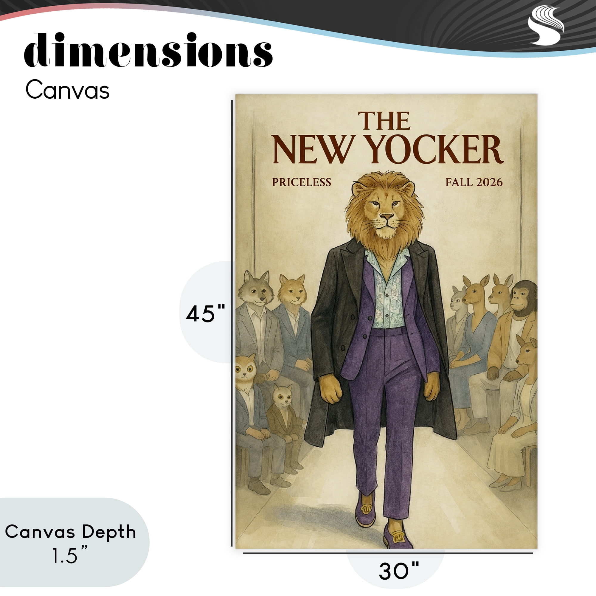 Stupell Industries New Yocker Lion Model Canvas Wall Art, design by Grotto Studios