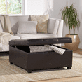 thumbnail image 2 of LiviNest Leather Storage Ottoman: Large Square Tufted Ottoman Bench with Hydraulic Lift - Modern Living Room Footrest & Coffee Table Alternative for Home Organization - Birch Wood Legs Support & Ampl, 2 of 6