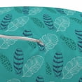 thumbnail image 3 of Feather Pouf Cover with Zipper, Continuous Simplistic Abstract Lines of Nature Body Tree Foliage, Soft Decorative Fabric Unstuffed Case, 30" W X 17.3" L, Dark Seafoam Slate Blue, by Ambesonne, 3 of 5