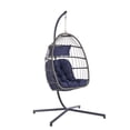thumbnail image 5 of Hanging Egg Chair with Stand, Egg Swing Hammock Chair with Cushion and Headrest, 350LBS Outdoor Garden Rattan Chair for Patio, Garden, Balcony, 5 of 6