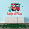 thumbnail image 3 of Personalized Name Cartoon Wall Decal Kid in Train Driving it Custom Name Bedroom Wall Decal for boys and girls Train Themed Kids Room Décor - Size: 10 In x 9 In, 3 of 5