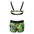 thumbnail image 4 of Conjunto de bikini HUOGUO para mujer, sexy, estampado liso, corte alto, 4 of 4
