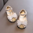 thumbnail image 5 of Gyujnb Toddler Girls Glitter Mary Jane Flats Rhinestone Bow Decor Adjustable Strap Soft Sole Princess Dress Shoes, Closed Toe,3-3.5 Years, 5 of 5