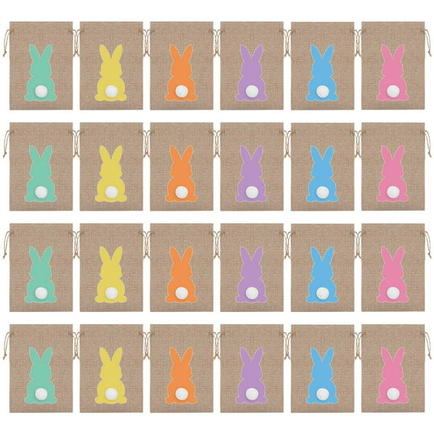 Bolsas de Regalo de Vacaciones 1 Conjunto de 24 Lindos Bolsillos de Cordón de Pascua, Bolsas de Dulces, Bolsas de Regalo, Decoraciones de Fiesta para Niños Bolsas de Regalo de Pascua
