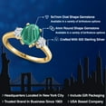 thumbnail image 2 of Gem Stone King 18K Yellow Gold Plated Silver Green Malachite and White Moissanite Engagement Ring for Women | 2.96 Cttw | Oval 9X7MM | Gemstone Birthstone | Size 7, 2 of 7
