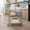 thumbnail image 5 of Express KitchQuip 3 Shelf Stainless Steel Tubular Utility Cart | Metal Utility Cart on Wheels with Handle | NSF (15" Wide X 24" Long X 33" High), 5 of 6