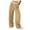 Khaki, variant on Womens Casual High Waist Wide Leg Pants with Drawstring Comfortable Relaxed Fit and Side Pockets Trendy Stylish Outfit