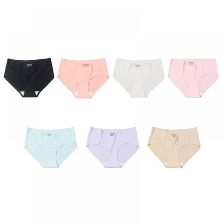 

Women s V-shaped Low-rise Maternity Briefs Comfortable Traceless Ice Silk Maternity Panties(7-Packs)
