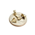 thumbnail image 6 of New 14k Yellow Gold Dumbbell weight lifter Pendant charm gift fine jewelry 1.9g, 6 of 12